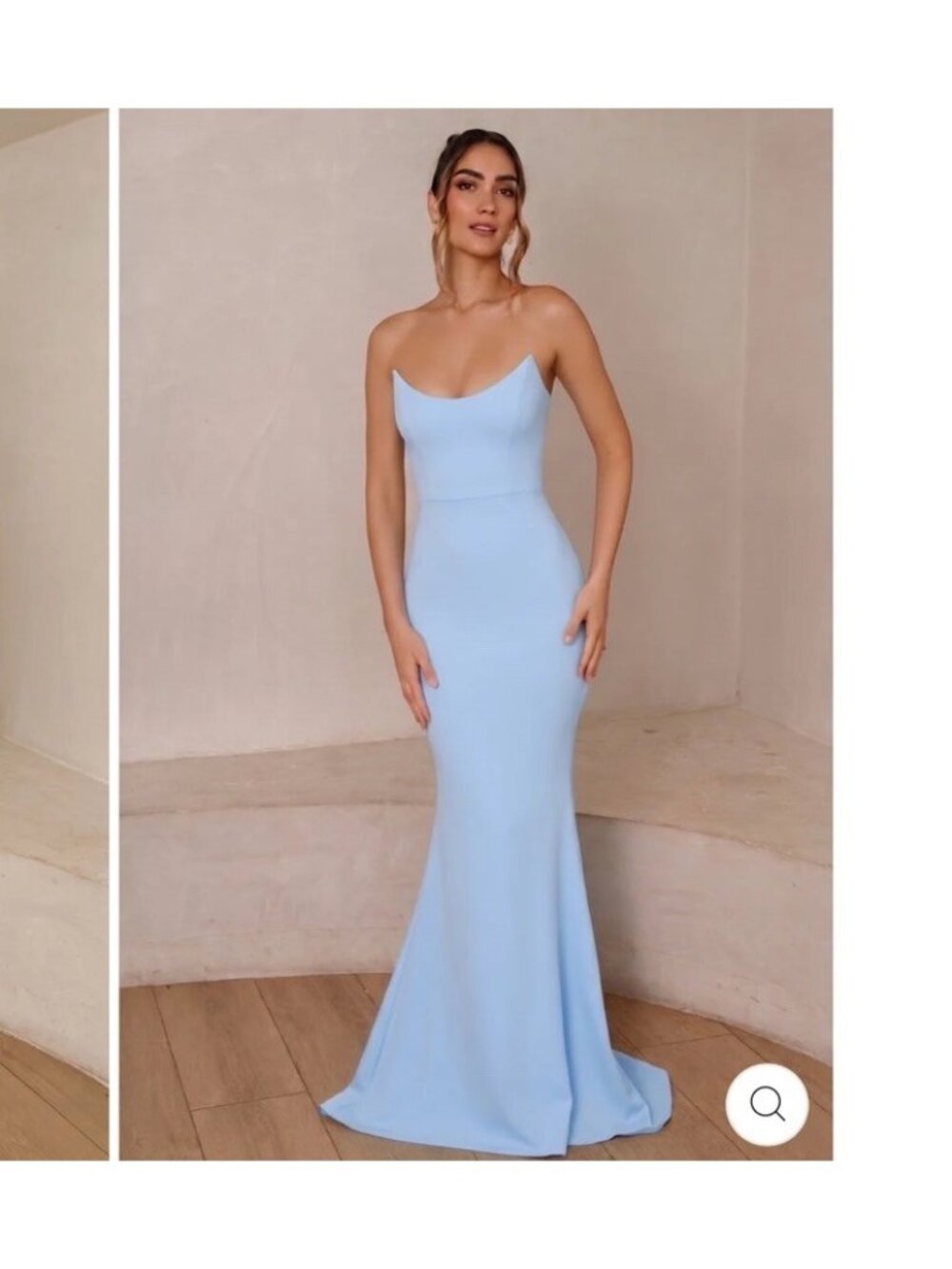 Jaus Celine Gown Baby Blue Strapless Mermaid Maxi Dress Sz XS NWT Formal